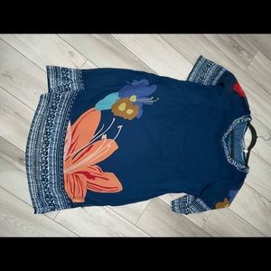 Soft Surroundings Blue sheer lined dress